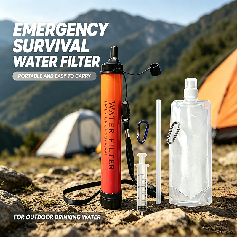 Water Purification Straw - Outdoor Mini-Wasserfilter-Strohhalm Camping-Reinigung Tragbarer Wander-Wasserreiniger für
